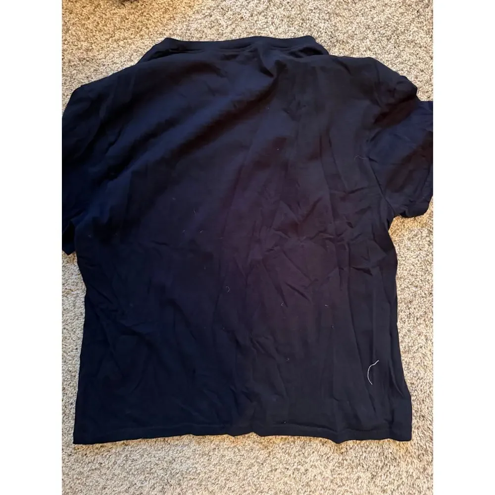 True Religion L Black T with Gold Foil Logo EUC